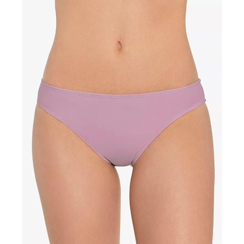 Salt + Cove Junior's Dusty Lilac Ruched-Back Hipster Bikini Bottoms Size L